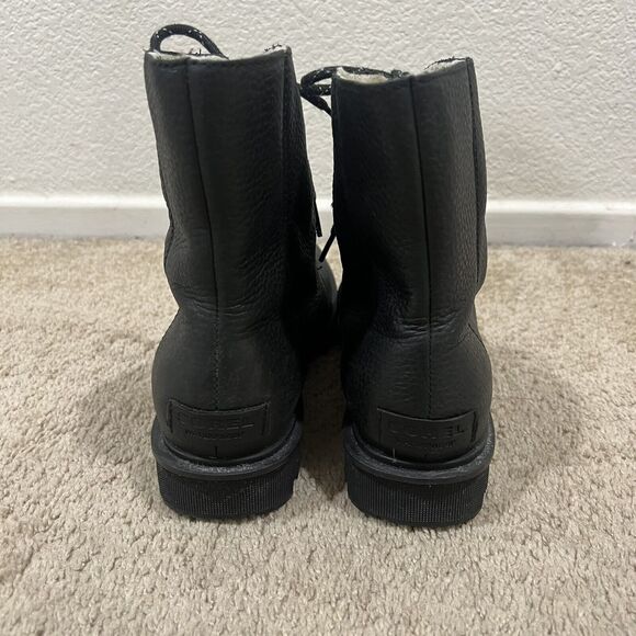 Sorel Phoenix Black Leather Shearling Sherpa Lined Boots Size 9.5 Outdoor - Picture 9 of 11